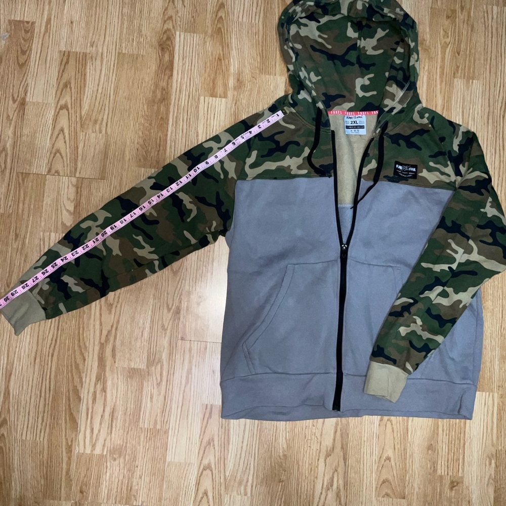 Men’s Unisex Flag Nor Fail 2XL Zip Up Hoodie - Picture 3 of 4